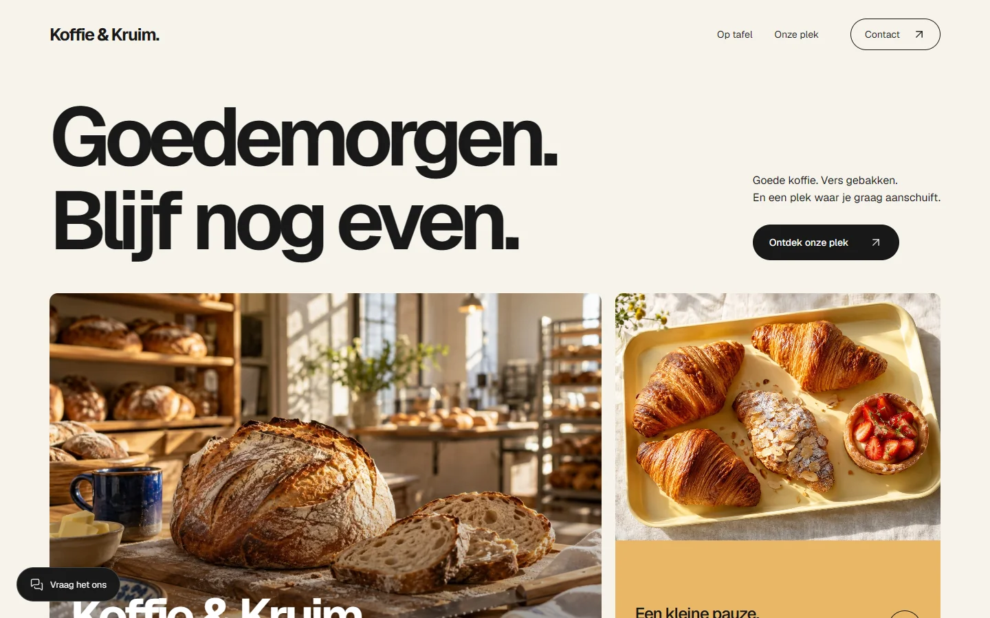 Ontwerpconcept voor Koffie & Kruim